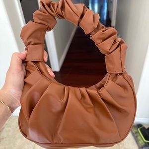 Brown leather hand bag